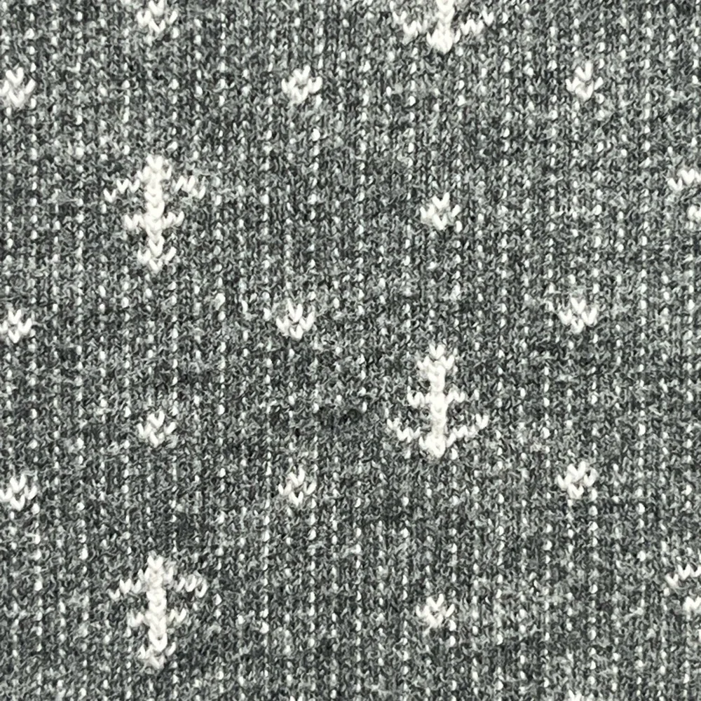 Lands' End Gray White Anchor Design Boat Neck 3/4 Sleeve Cotton Tunic Top SZ M